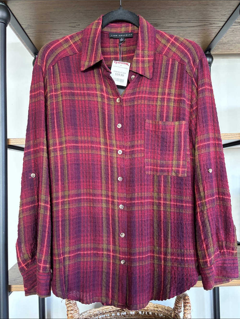 Burgundy Button-Down Shirt